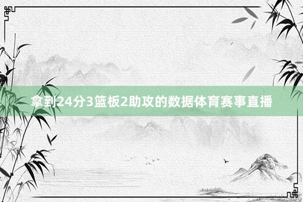 拿到24分3篮板2助攻的数据体育赛事直播