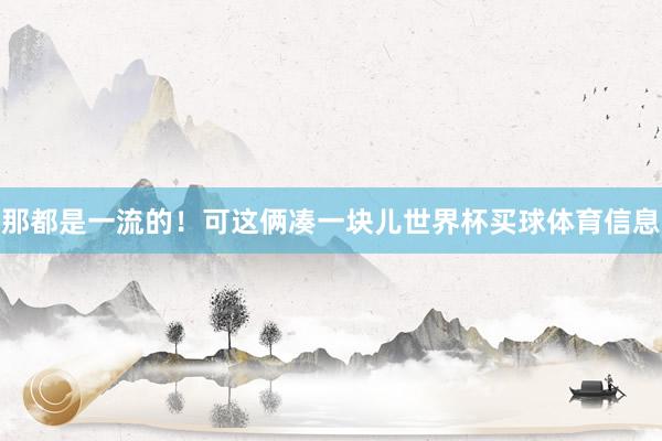 那都是一流的！可这俩凑一块儿世界杯买球体育信息