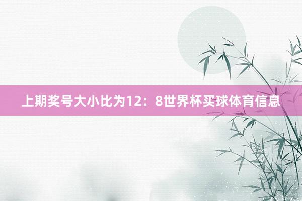 上期奖号大小比为12：8世界杯买球体育信息
