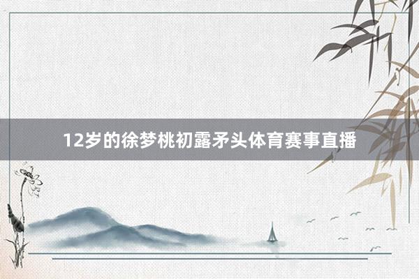 12岁的徐梦桃初露矛头体育赛事直播