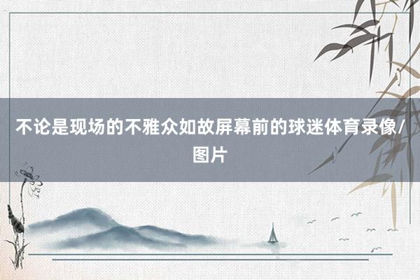 不论是现场的不雅众如故屏幕前的球迷体育录像/图片