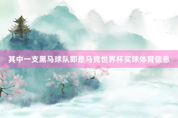 其中一支黑马球队即是马竞世界杯买球体育信息