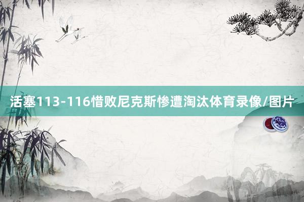 活塞113-116惜败尼克斯惨遭淘汰体育录像/图片