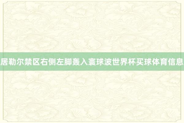 居勒尔禁区右侧左脚轰入寰球波世界杯买球体育信息