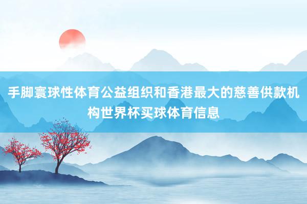 手脚寰球性体育公益组织和香港最大的慈善供款机构世界杯买球体育信息