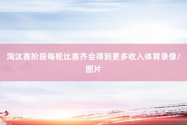 淘汰赛阶段每轮比赛齐会得到更多收入体育录像/图片