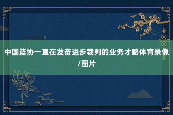 中国篮协一直在发奋进步裁判的业务才略体育录像/图片