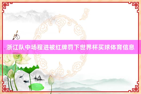 浙江队中场程进被红牌罚下世界杯买球体育信息
