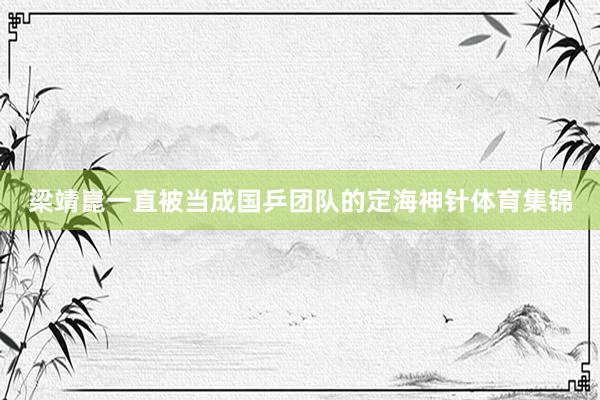 梁靖崑一直被当成国乒团队的定海神针体育集锦