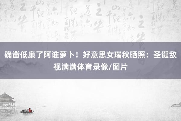 确凿低廉了阿谁萝卜！好意思女瑞秋晒照：圣诞敌视满满体育录像/图片