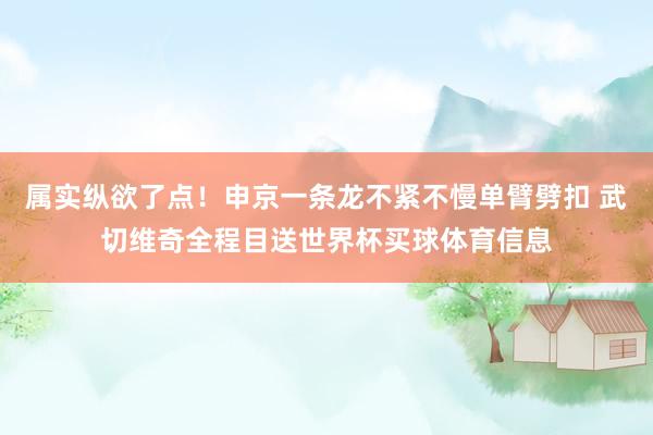 属实纵欲了点！申京一条龙不紧不慢单臂劈扣 武切维奇全程目送世界杯买球体育信息