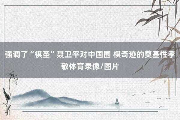 强调了“棋圣”聂卫平对中国围 棋奇迹的奠基性孝敬体育录像/图片