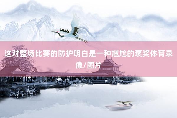 这对整场比赛的防护明白是一种尴尬的褒奖体育录像/图片