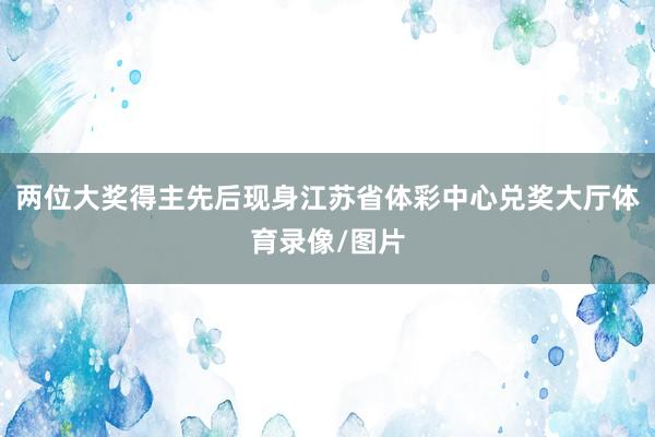 两位大奖得主先后现身江苏省体彩中心兑奖大厅体育录像/图片