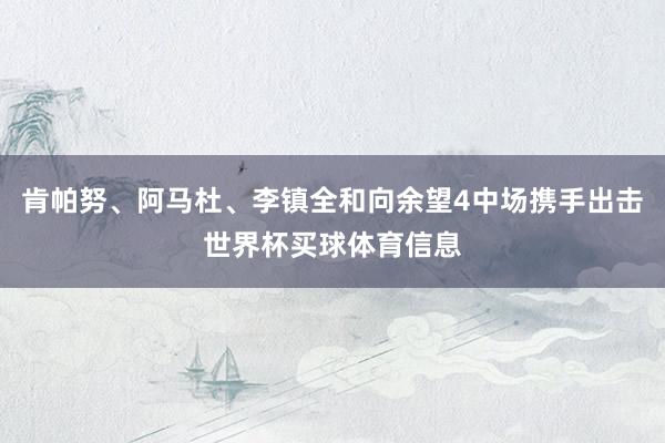 肯帕努、阿马杜、李镇全和向余望4中场携手出击世界杯买球体育信息