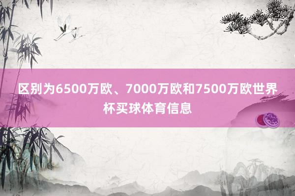 区别为6500万欧、7000万欧和7500万欧世界杯买球体育信息