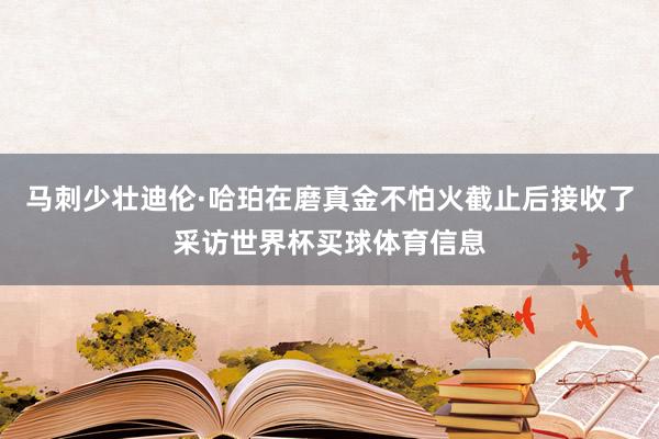 马刺少壮迪伦·哈珀在磨真金不怕火截止后接收了采访世界杯买球体育信息